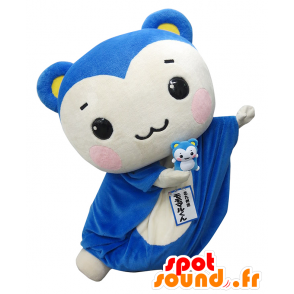 Momomaru-kun mascotte, blu e bianco scoiattolo volante - MASFR25127 - Yuru-Chara mascotte giapponese