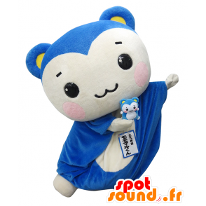 Mascotte de Momomaru-kun, écureuil volant bleu et blanc - MASFR25127 - Mascottes Yuru-Chara Japonaises