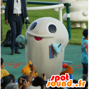 Mascotte de poisson blanc et bleu, géant et rigolo - MASFR25129 - Mascottes Yuru-Chara Japonaises