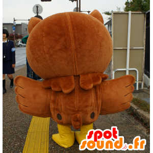 Fuppi mascot, owl, brown owl and yellow - MASFR25131 - Yuru-Chara Japanese mascots
