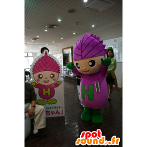 Flower mascot, snowman with a purple sheet on head - MASFR25133 - Yuru-Chara Japanese mascots