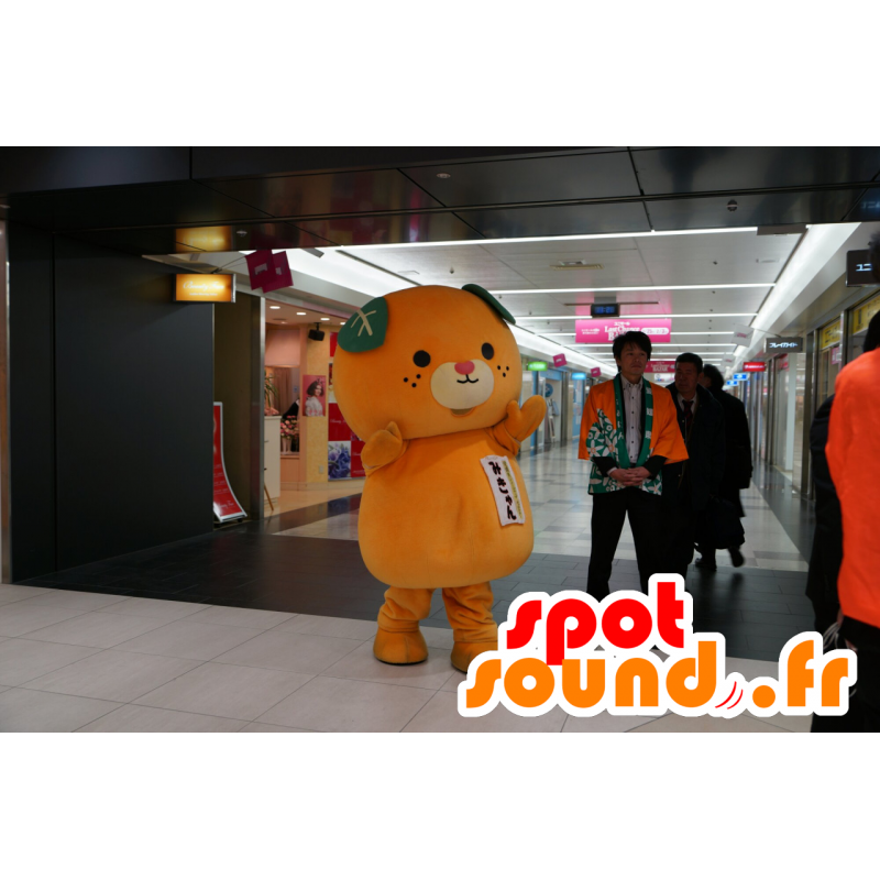 Oranssi nalle maskotti, mandariini, appelsiini - MASFR25134 - Mascottes Yuru-Chara Japonaises