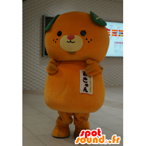 Mascotte de nounours orange, de mandarine, d'orange - MASFR25134 - Mascottes Yuru-Chara Japonaises