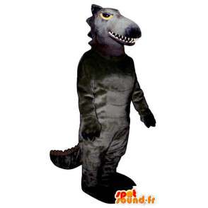 Maskot grå-svart dinosaur. Dinosaur Costume - Dinosaur maskoter - MASFR006728 - SpotSound.fr