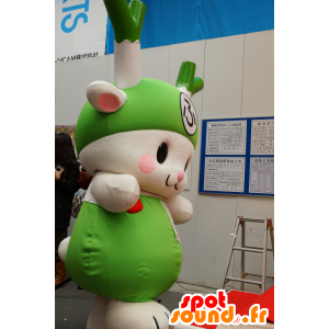 Mascot Fukka-chan, coelho branco com alho-poró na cabeça - MASFR25140 - Yuru-Chara Mascotes japoneses