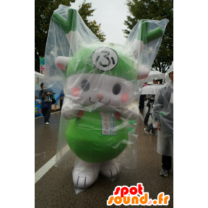 Mascot Fukka-chan, wit konijn met prei op het hoofd - MASFR25140 - Yuru-Chara Japanse Mascottes
