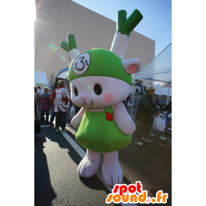 Fukka-chan mascot, white rabbit with leeks on head - MASFR25140 - Yuru-Chara Japanese mascots