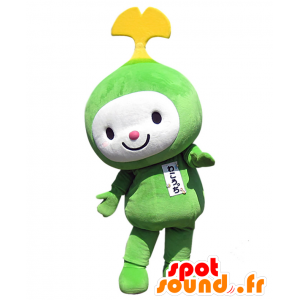 Mascot Wakotchi, homem verde, branco e amarelo - MASFR25144 - Yuru-Chara Mascotes japoneses