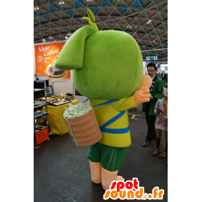 Mascot Miya Kinjiro, barn med en høstpose - Spotsound maskot