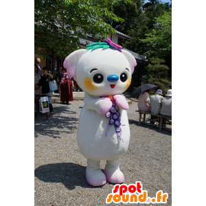 Mascot Cocora-chan, koala wit en roze, kleurrijk en origineel - MASFR25148 - Yuru-Chara Japanse Mascottes