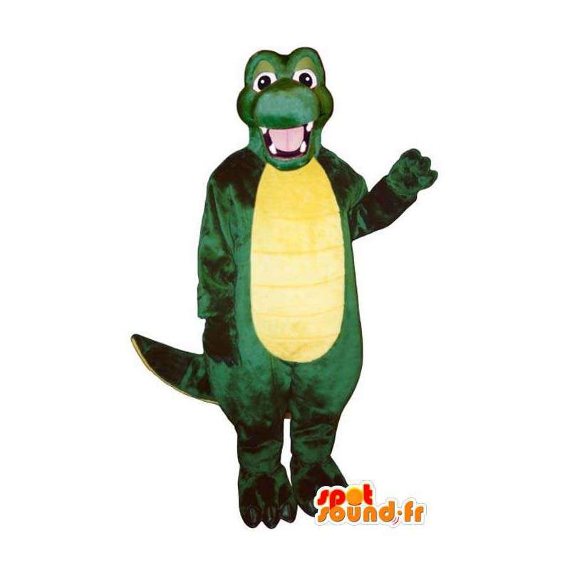 Mascot dinossauro verde e amarelo - todos os tamanhos - MASFR006730 - Mascot Dinosaur