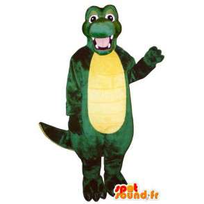 Maskot grønn og gul dinosaur - alle størrelser - MASFR006730 - Dinosaur Mascot