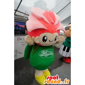 Mascot green and pink flower, giant pink - MASFR25150 - Yuru-Chara Japanese mascots