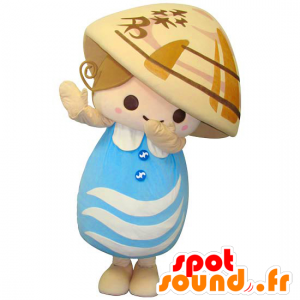 Mascotte d'Yumehama-chan, fillette asiatique, avec des tresses - MASFR25154 - Mascottes Yuru-Chara Japonaises