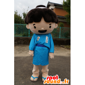 Japanese boy mascot dressed in a blue tunic - MASFR25157 - Yuru-Chara Japanese mascots