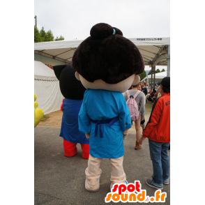 Mascota del niño japonés vestido con una túnica azul - MASFR25157 - Yuru-Chara mascotas japonesas