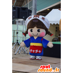 Mascot ragazza giapponese con un vestito colorato - MASFR25159 - Yuru-Chara mascotte giapponese