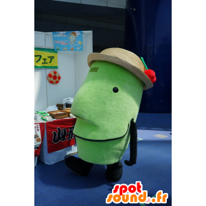 Μασκότ Kitekero-kun, πρόσωπο, πράσινο κεφάλι με ένα καπέλο - MASFR25162 - Yuru-Χαρά ιαπωνική Μασκότ