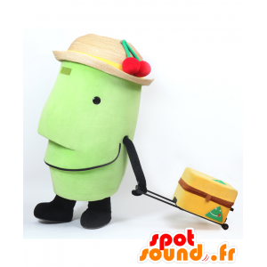 Μασκότ Kitekero-kun, πρόσωπο, πράσινο κεφάλι με ένα καπέλο - Ιαπωνικές μασκότ Yuru-Chara - MASFR25162 - SpotSound.fr