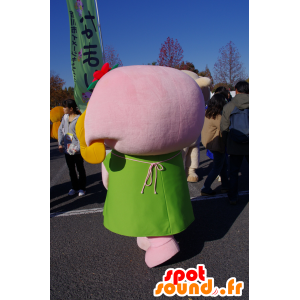 Mascotte de poisson rose et jaune, géant et rigolo - MASFR25166 - Mascottes Yuru-Chara Japonaises