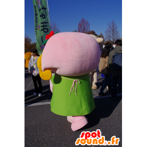 Pink and yellow fish mascot, giant and fun - MASFR25166 - Yuru-Chara Japanese mascots