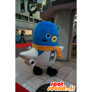 Mascot Unari-Kun, blue and white bird with airplane wings - MASFR25169 - Yuru-Chara Japanese mascots