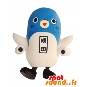 Mascot Unari-Kun, pássaro azul e branco com asas de avião - MASFR25169 - Yuru-Chara Mascotes japoneses