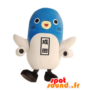 Mascot Unari-Kun, blaue und weiße Vogel mit Flugzeugflügel - MASFR25169 - Yuru-Chara japanischen Maskottchen