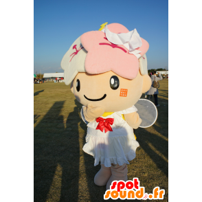 Angel Mascot, Fairy, met bloemen en een witte jurk - MASFR25174 - Yuru-Chara Japanse Mascottes