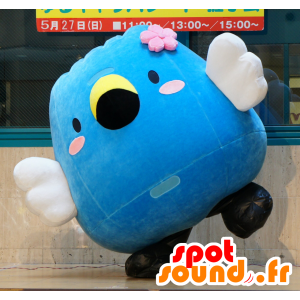 Gozuccho mascot, big blue bird, white and yellow - MASFR25176 - Yuru-Chara Japanese mascots