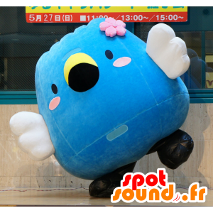 Gozuccho mascotte, grote blauwe vogel, wit en geel - MASFR25176 - Yuru-Chara Japanse Mascottes