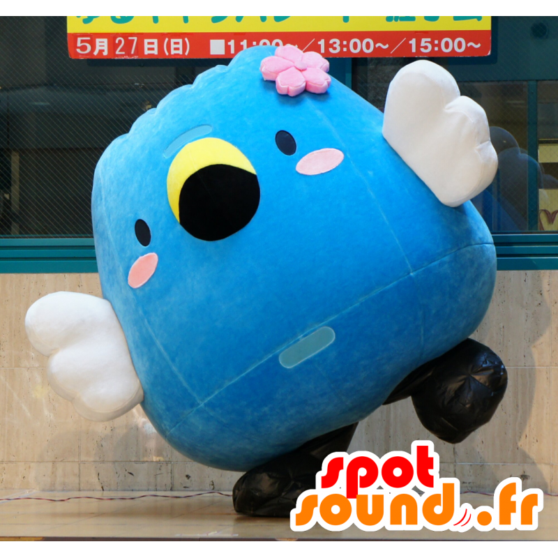 Gozuccho mascot, big blue bird, white and yellow - MASFR25176 - Yuru-Chara Japanese mascots