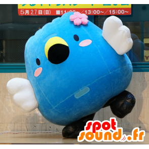 Gozuccho mascot, big blue bird, white and yellow - MASFR25176 - Yuru-Chara Japanese mascots