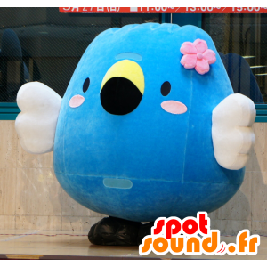 Gozuccho mascot, big blue bird, white and yellow - MASFR25176 - Yuru-Chara Japanese mascots