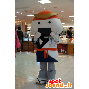 Guerreiro da mascote do samurai com um capacete e um quimono - MASFR25182 - Yuru-Chara Mascotes japoneses