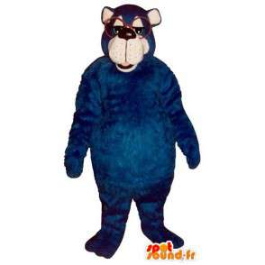 Mascot big blue bear with glasses - MASFR006738 - Bear mascot