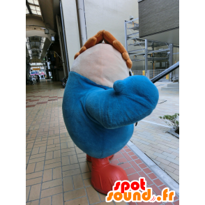 Mascot blue and beige bird, chubby and cute - MASFR25186 - Yuru-Chara Japanese mascots