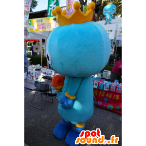 Mascot Miyatan homem azul, com coroa amarela - MASFR25187 - Yuru-Chara Mascotes japoneses