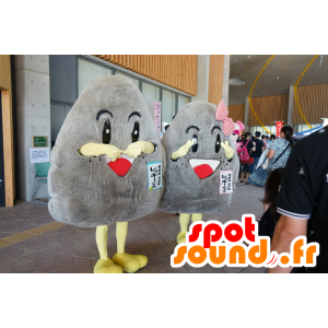 2 mascotte pietre, rocce grigie - MASFR25189 - Yuru-Chara mascotte giapponese