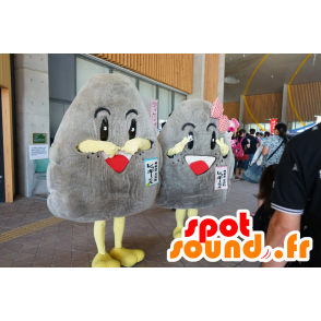 2 mascotte pietre, rocce grigie - MASFR25189 - Yuru-Chara mascotte giapponese