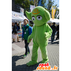 Mascote extraterrestre verde e laranja, engraçado e original - MASFR25190 - Yuru-Chara Mascotes japoneses