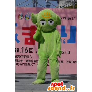 Extraterrestre mascotte verde e arancione, divertente e originale - MASFR25190 - Yuru-Chara mascotte giapponese