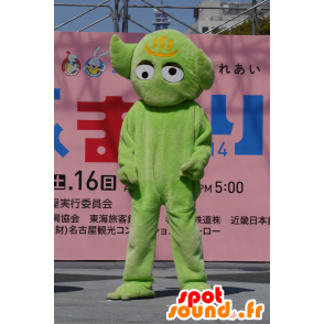Buitenaardse mascotte groen en oranje, grappig en origineel - MASFR25190 - Yuru-Chara Japanse Mascottes