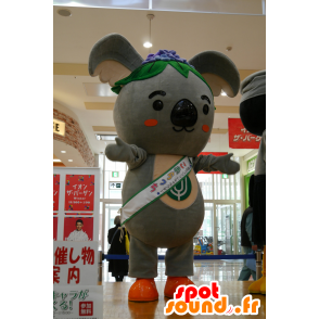 Mascot grå koala, beige og oransje, veldig realistisk og søt - MASFR25192 - Yuru-Chara japanske Mascots
