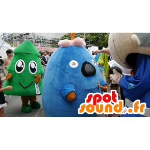 Mascot Ikube, blått monster, gigantiske, lubben - MASFR25193 - Yuru-Chara japanske Mascots