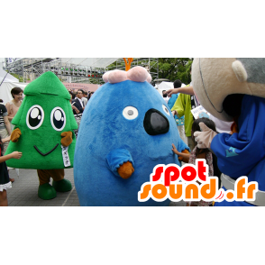 Mascot Ikube, sininen hirviö, jättiläinen, pullea - MASFR25193 - Mascottes Yuru-Chara Japonaises