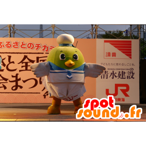 Mascot Toripy, groene vogel, groene peer in zeemansuitrusting - MASFR25194 - Yuru-Chara Japanse Mascottes