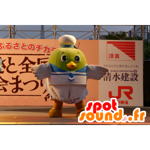 Mascota Toripy, pájaro verde, pera verde, un traje de marinero - MASFR25194 - Yuru-Chara mascotas japonesas