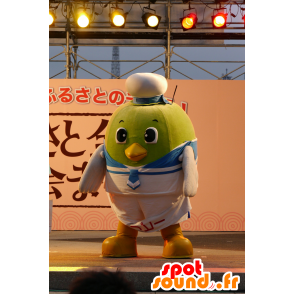 Mascotte de Toripy, oiseau vert, poire verte, en tenue de matelot - MASFR25194 - Mascottes Yuru-Chara Japonaises