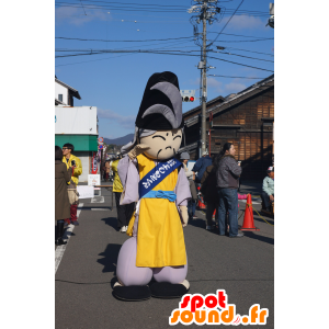 Japanin maskotti, Aasian pukeutunut keltainen ja harmaa - MASFR25195 - Mascottes Yuru-Chara Japonaises